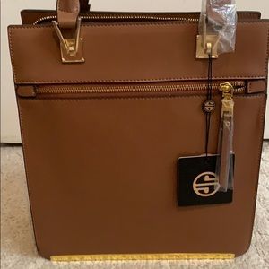 Segolene En Cuir Cognac Leather Bag.